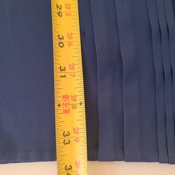 Diane Von Furstenberg Womens Blue Silk Blend Tux Pleats Bow Accents Dress Size 6 - Picture 11 of 12